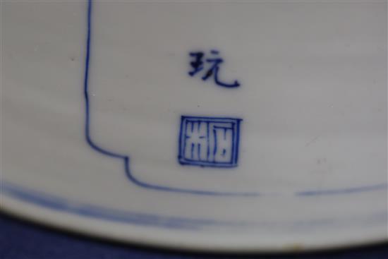 A good large Chinese blue and white brush pot, bitong, Kangxi period, c.1700-15, 18cm high, 20.2cm diameter, small chip to foot A good large Chinese blue and white brush pot, bitong, Kangxi period, c.1700-15, 18cm high, 20.2cm diameter, small chip to foot
